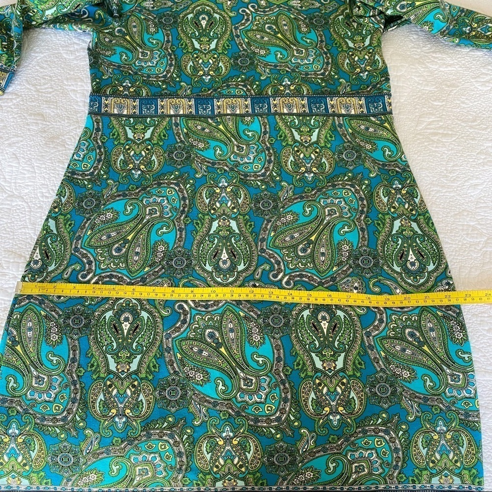 Talbots Paisley Knit 3/4 Sleeve Dress - 14 - Picture 8 of 10